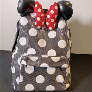 Disney Minnie Mouse Sequence Backpack with Ears And Bow